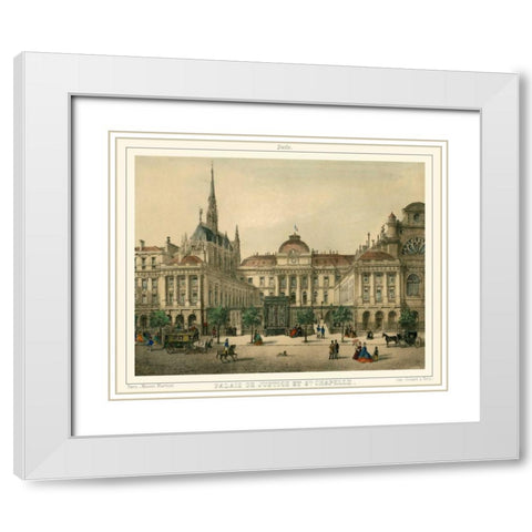 Palais De Justice White Modern Wood Framed Art Print with Double Matting by Unknown