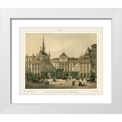 Palais De Justice White Modern Wood Framed Art Print with Double Matting by Unknown