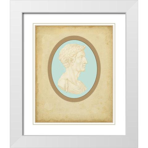 Spa Cameo III White Modern Wood Framed Art Print with Double Matting by Bartolozzi, F.