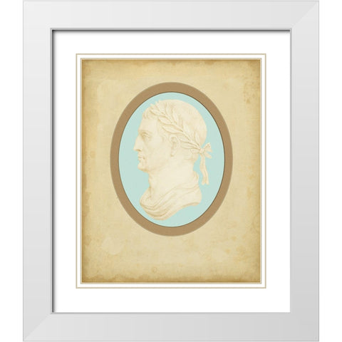 Spa Cameo IV White Modern Wood Framed Art Print with Double Matting by Bartolozzi, F.