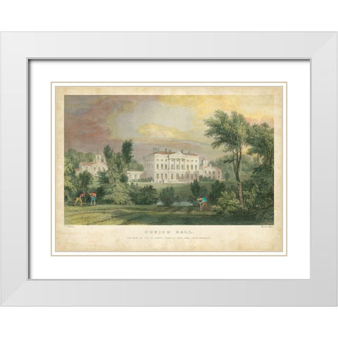 Howick Hall White Modern Wood Framed Art Print with Double Matting by Allom, T.