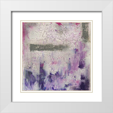 Dusty Violet I White Modern Wood Framed Art Print with Double Matting by Goldberger, Jennifer