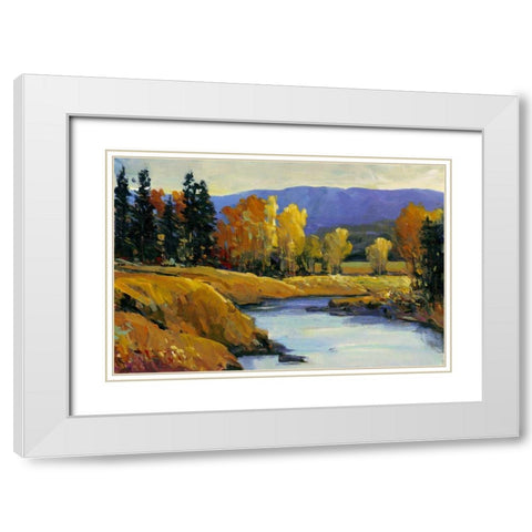 Purple Mountain View II White Modern Wood Framed Art Print with Double Matting by OToole, Tim