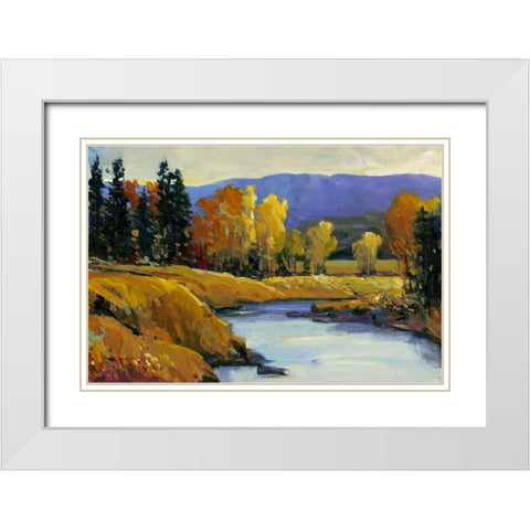 Purple Mountain View II White Modern Wood Framed Art Print with Double Matting by OToole, Tim