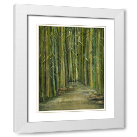 Bamboo Pond White Modern Wood Framed Art Print with Double Matting by Crawford, Beverly