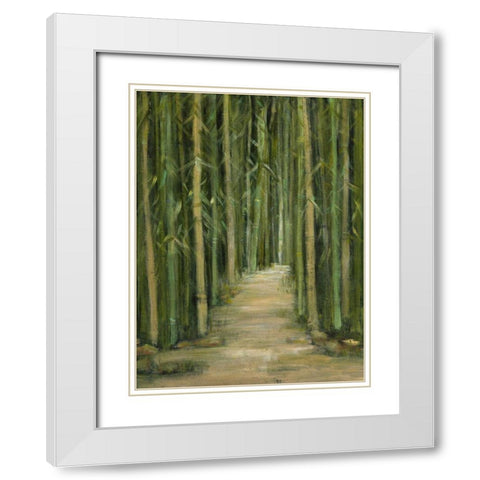 Bamboo Forest White Modern Wood Framed Art Print with Double Matting by Crawford, Beverly
