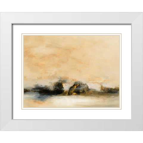 Land I White Modern Wood Framed Art Print with Double Matting by Gordon, Sharon