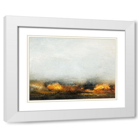 Land III White Modern Wood Framed Art Print with Double Matting by Gordon, Sharon