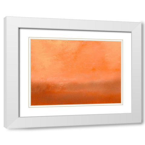Orange I White Modern Wood Framed Art Print with Double Matting by Sharon Gordon