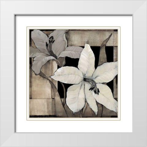 Dramatic Lily Grid II White Modern Wood Framed Art Print with Double Matting by OToole, Tim