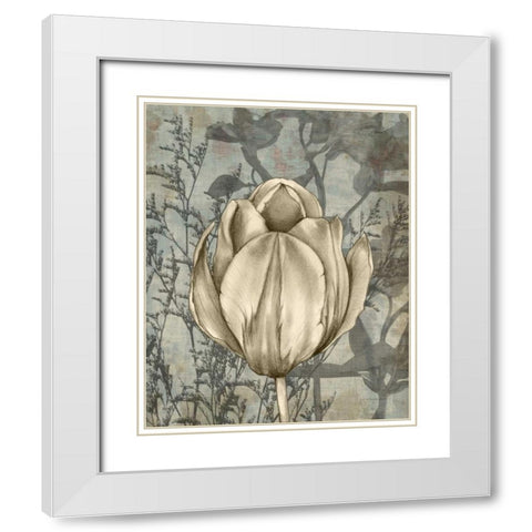 Tulip and Wildflowers I White Modern Wood Framed Art Print with Double Matting by Goldberger, Jennifer