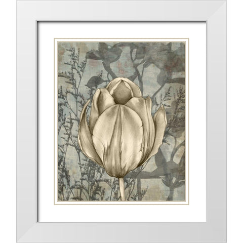 Tulip and Wildflowers I White Modern Wood Framed Art Print with Double Matting by Goldberger, Jennifer