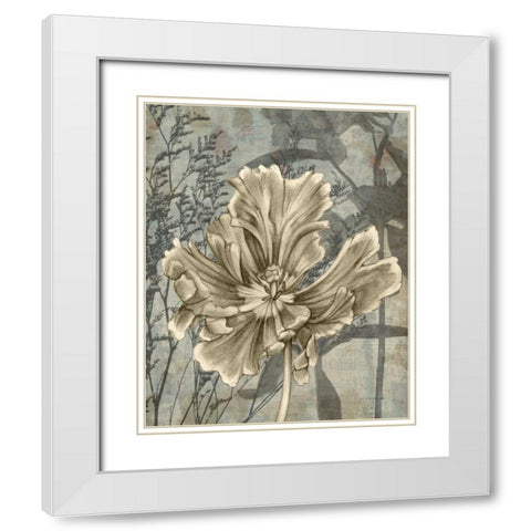 Tulip and Wildflowers II White Modern Wood Framed Art Print with Double Matting by Goldberger, Jennifer
