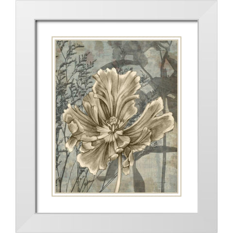 Tulip and Wildflowers II White Modern Wood Framed Art Print with Double Matting by Goldberger, Jennifer