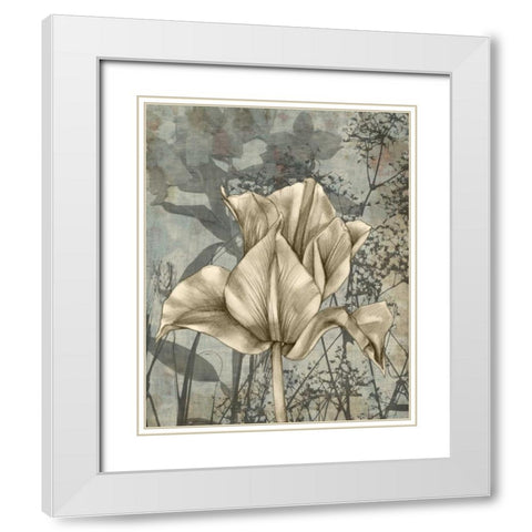 Tulip and Wildflowers IV White Modern Wood Framed Art Print with Double Matting by Goldberger, Jennifer