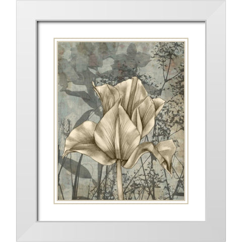 Tulip and Wildflowers IV White Modern Wood Framed Art Print with Double Matting by Goldberger, Jennifer