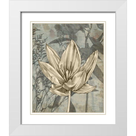 Tulip and Wildflowers VI White Modern Wood Framed Art Print with Double Matting by Goldberger, Jennifer