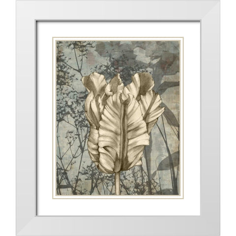 Tulip and Wildflowers VII White Modern Wood Framed Art Print with Double Matting by Goldberger, Jennifer