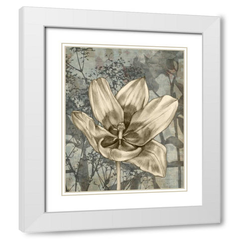 Tulip and Wildflowers VIII White Modern Wood Framed Art Print with Double Matting by Goldberger, Jennifer