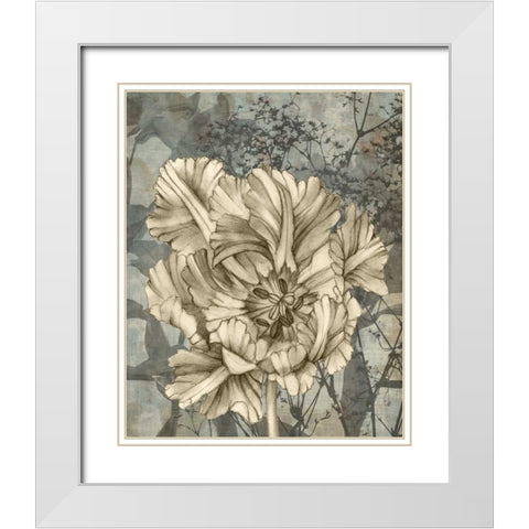 Tulip and Wildflowers IX White Modern Wood Framed Art Print with Double Matting by Goldberger, Jennifer