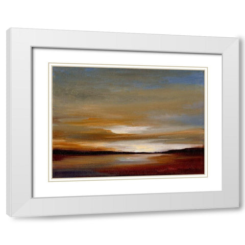 Daybreak White Modern Wood Framed Art Print with Double Matting by Finch, Sheila