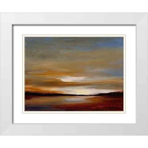 Daybreak White Modern Wood Framed Art Print with Double Matting by Finch, Sheila