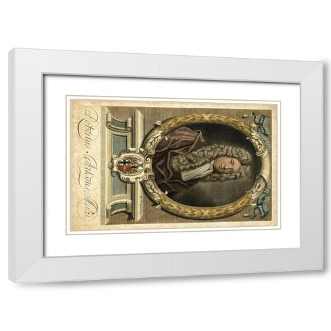 Houbraken Portrait I White Modern Wood Framed Art Print with Double Matting by Houbraken, J.