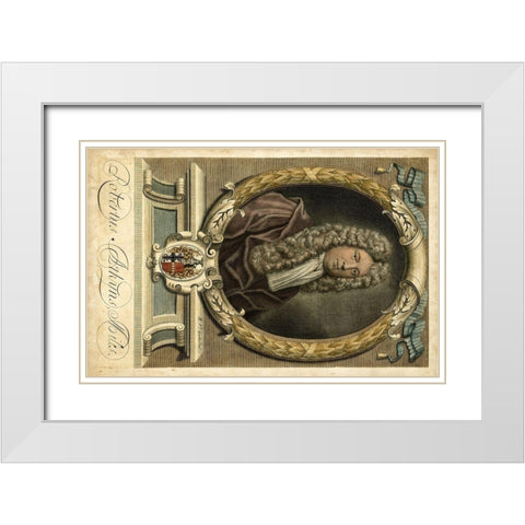 Houbraken Portrait I White Modern Wood Framed Art Print with Double Matting by Houbraken, J.