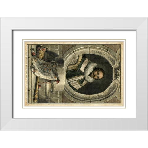 Houbraken Portrait IV White Modern Wood Framed Art Print with Double Matting by Houbraken, J.