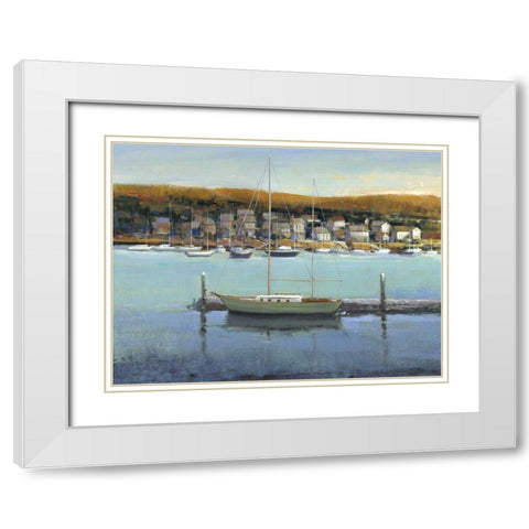 Harbor View II White Modern Wood Framed Art Print with Double Matting by OToole, Tim