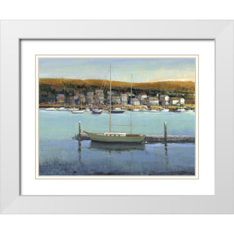 Harbor View II White Modern Wood Framed Art Print with Double Matting by OToole, Tim