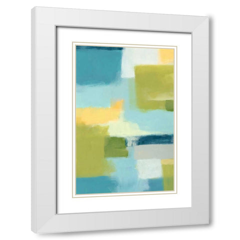Spring Mist II White Modern Wood Framed Art Print with Double Matting by Vess, June Erica
