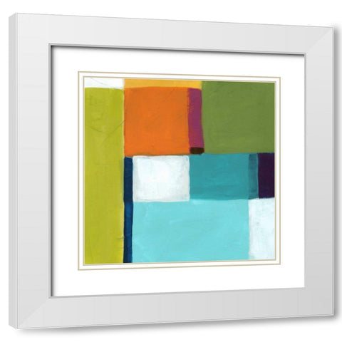 City Square II White Modern Wood Framed Art Print with Double Matting by Vess, June Erica