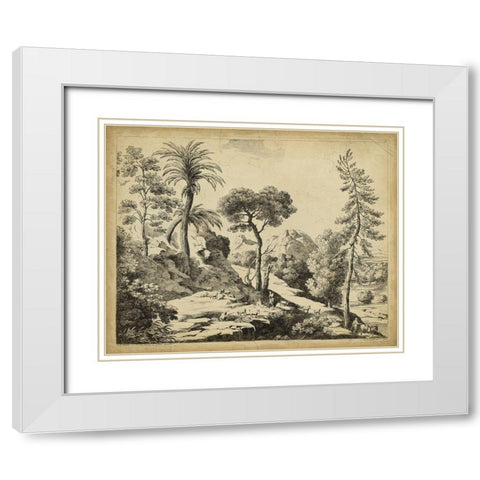 Classical Landscape I White Modern Wood Framed Art Print with Double Matting by Pinelli, B.