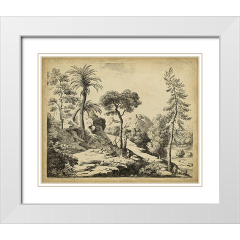 Classical Landscape I White Modern Wood Framed Art Print with Double Matting by Pinelli, B.