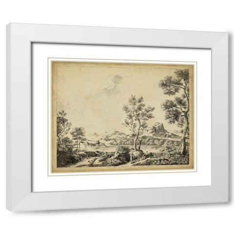 Classical Landscape II White Modern Wood Framed Art Print with Double Matting by Pinelli, B.