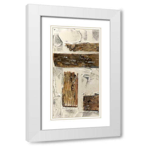 Birch Bark Abstract I White Modern Wood Framed Art Print with Double Matting by Goldberger, Jennifer