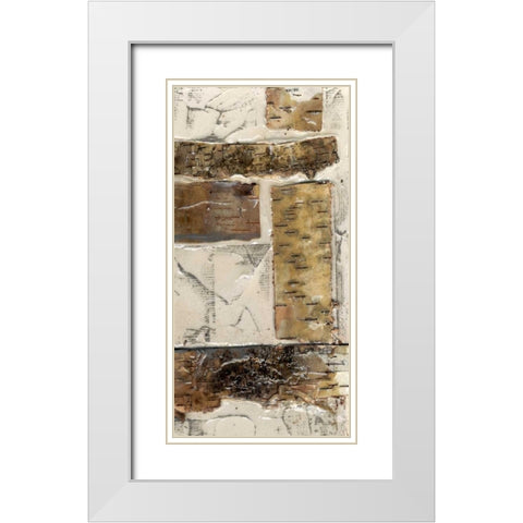 Birch Bark Abstract II White Modern Wood Framed Art Print with Double Matting by Goldberger, Jennifer