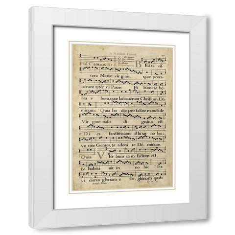 Vellum Songbook IV White Modern Wood Framed Art Print with Double Matting by Unknown