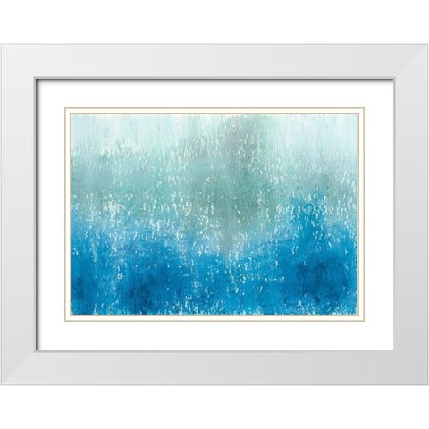 Lakeside II White Modern Wood Framed Art Print with Double Matting by Johnson, Jason