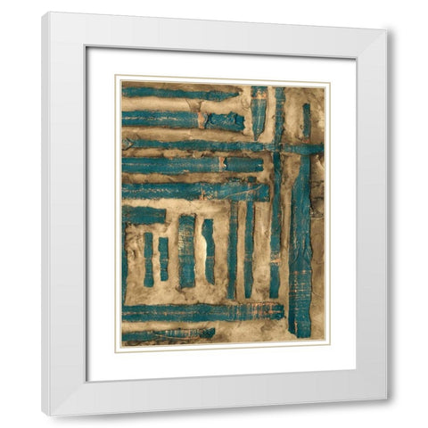 Maze I White Modern Wood Framed Art Print with Double Matting by Goldberger, Jennifer