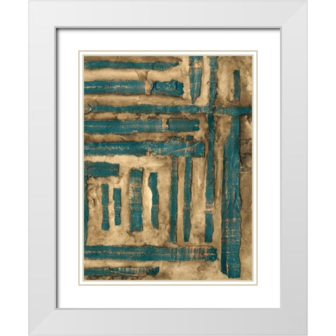 Maze I White Modern Wood Framed Art Print with Double Matting by Goldberger, Jennifer