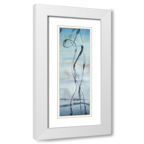 Whale Songs II White Modern Wood Framed Art Print with Double Matting by Goldberger, Jennifer