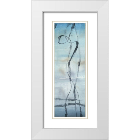 Whale Songs II White Modern Wood Framed Art Print with Double Matting by Goldberger, Jennifer