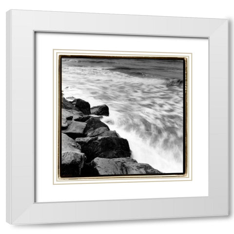 Incoming Tide III White Modern Wood Framed Art Print with Double Matting by DeNardo, Laura