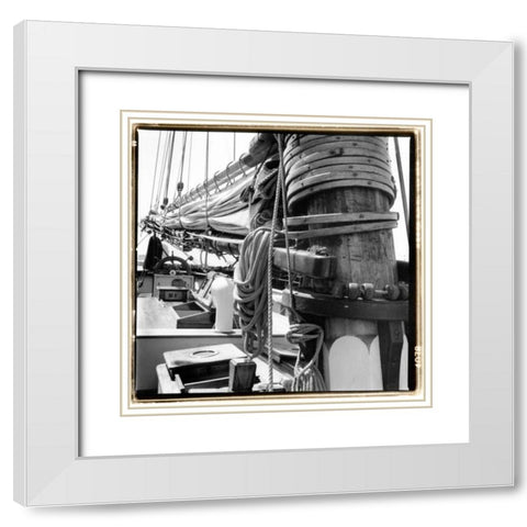 Ship Shape I White Modern Wood Framed Art Print with Double Matting by DeNardo, Laura
