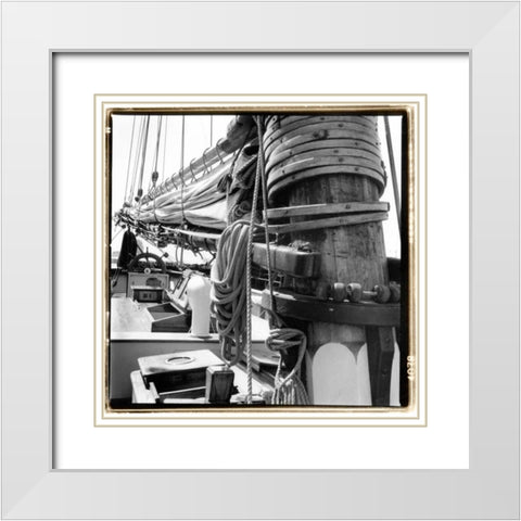 Ship Shape I White Modern Wood Framed Art Print with Double Matting by DeNardo, Laura
