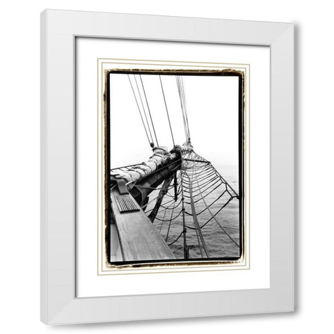 Set Sail IV White Modern Wood Framed Art Print with Double Matting by DeNardo, Laura