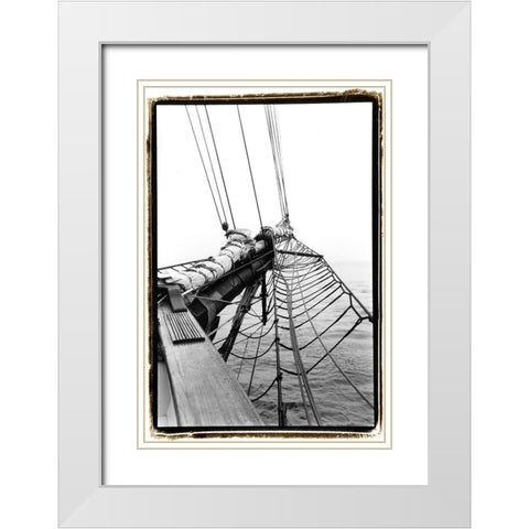 Set Sail IV White Modern Wood Framed Art Print with Double Matting by DeNardo, Laura