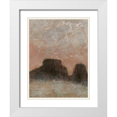 Misty Morning Mesa II White Modern Wood Framed Art Print with Double Matting by Stramel, Renee W.